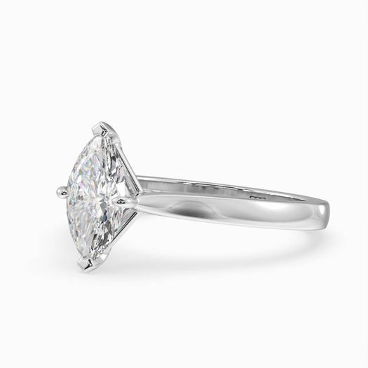 18k White Gold 1ct D VVS1 Marquise Engagement Ring Rose