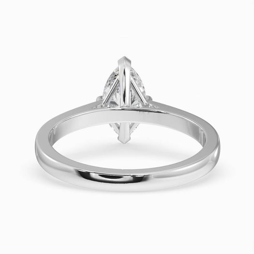 18k White Gold 1ct D VVS1 Marquise Engagement Ring Rose