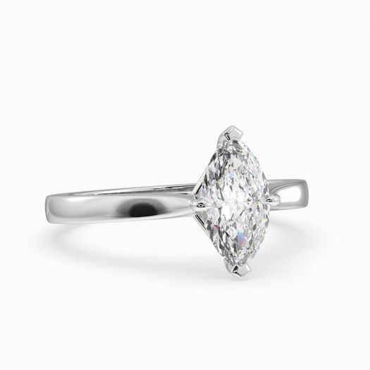 18k White Gold 1ct D VVS1 Marquise Engagement Ring Rose
