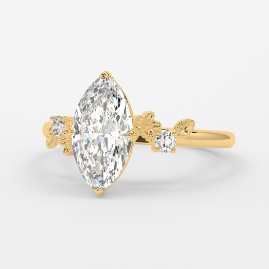 18k Yellow Gold 1 Carat Marquise Engagement Ring Sage