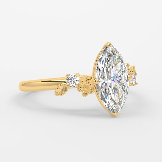 18k Yellow Gold 1 Carat Marquise Engagement Ring Sage