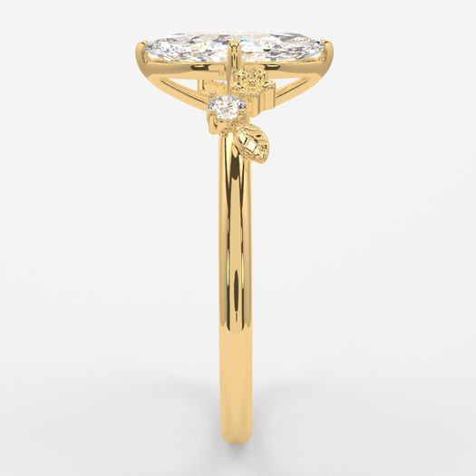 18k Yellow Gold 1 Carat Marquise Engagement Ring Sage