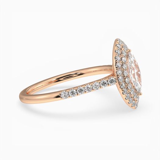 18K Solid Gold 1 Carat D VVS1 Marquise Engagement Ring Lola