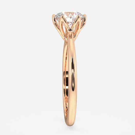 18K Solid Gold 1 Carat D VVS1 Round Engagement Ring Elsira