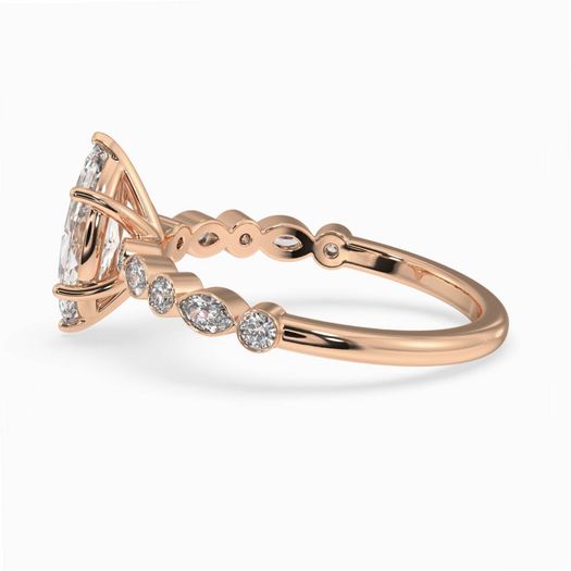 18k Rose Gold 1ct D VVS1 Marquise Engagement Ring Royalty