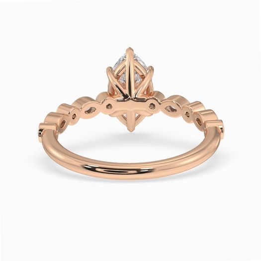 18k Rose Gold 1ct D VVS1 Marquise Engagement Ring Royalty