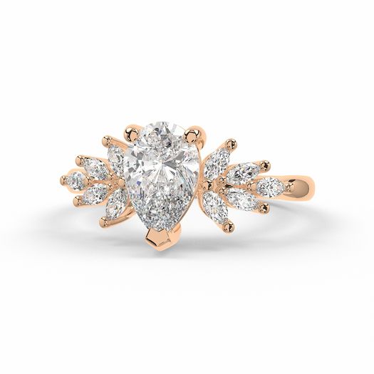 Pear 1 Carat Lab Grown Diamond Ring IGI Certified Isabella