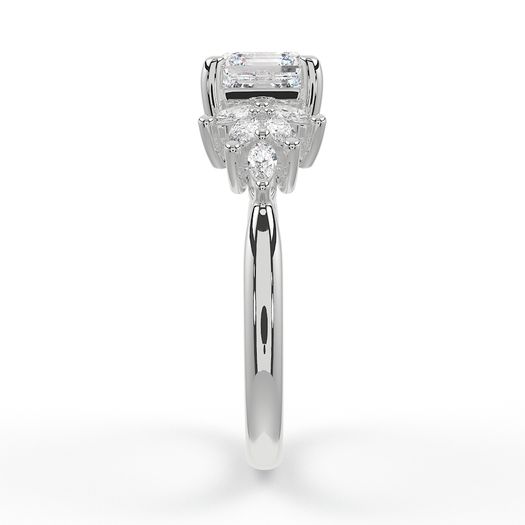 Asscher 1 Carat Lab Grown Diamond Ring IGI Certified Isabella