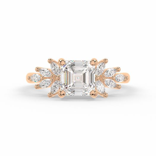 Asscher 1 Carat Lab Grown Diamond Ring IGI Certified Isabella