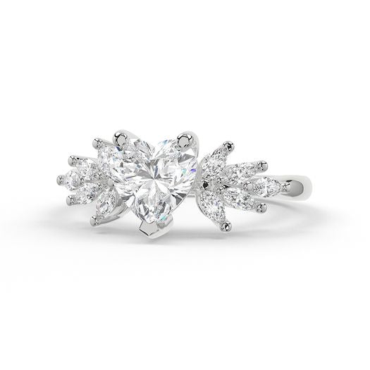 Heart 1 Carat Lab Grown Diamond Ring IGI Certified Isabella