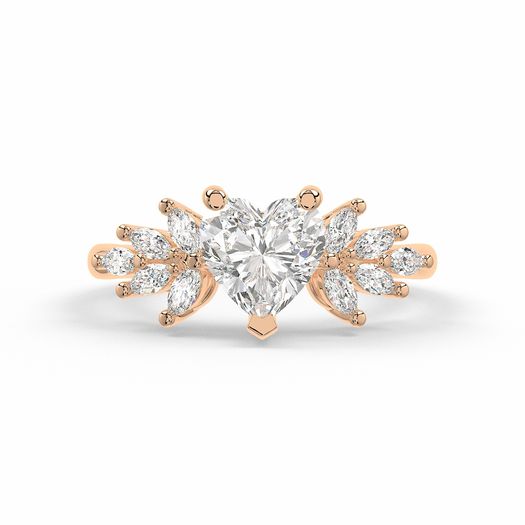 Heart 1 Carat Lab Grown Diamond Ring IGI Certified Isabella