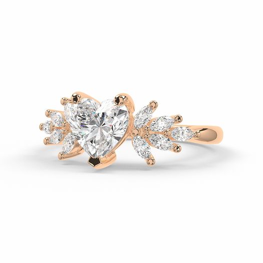 Heart 1 Carat Lab Grown Diamond Ring IGI Certified Isabella
