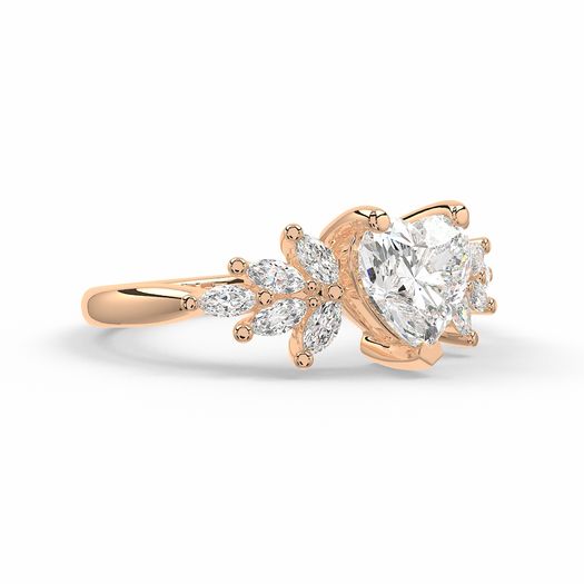 Heart 1 Carat Lab Grown Diamond Ring IGI Certified Isabella