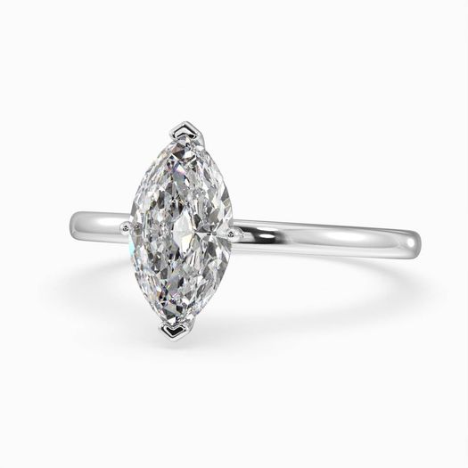 1ct D VVS1 Marquise Hidden Halo Engagement Ring Kayla