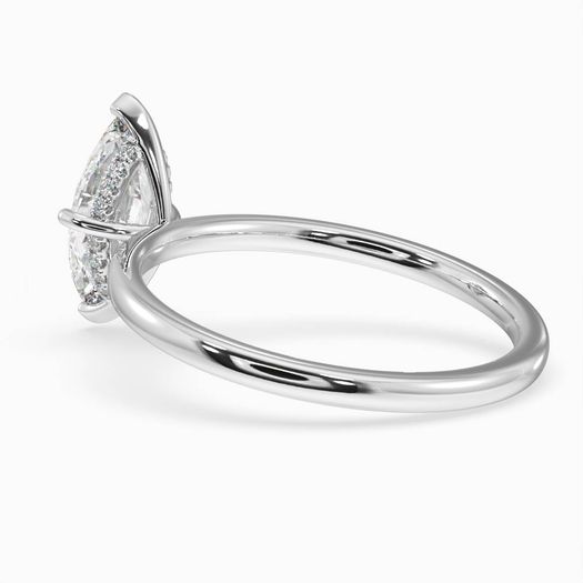 1ct D VVS1 Marquise Hidden Halo Engagement Ring Kayla