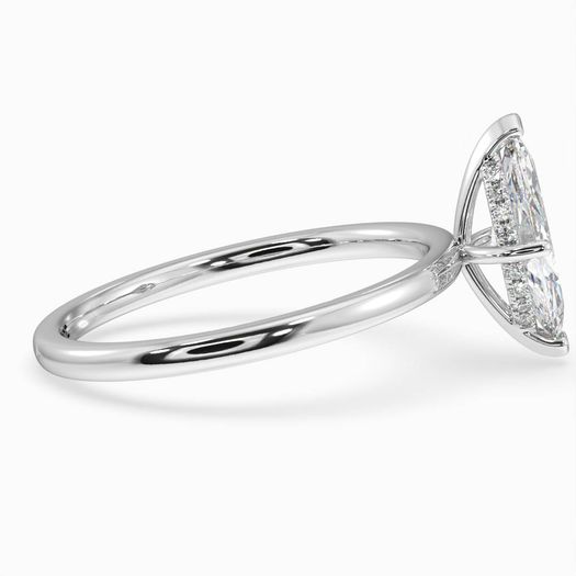 1ct D VVS1 Marquise Hidden Halo Engagement Ring Kayla