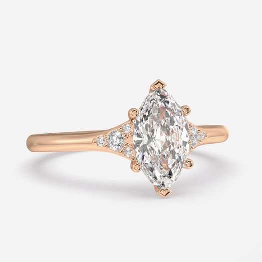 1ct D VVS1 Marquise Pave Engagement Ring Franz