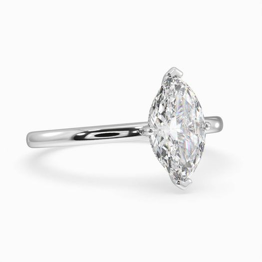 1ct D VVS1 Marquise Hidden Halo Engagement Ring Kayla