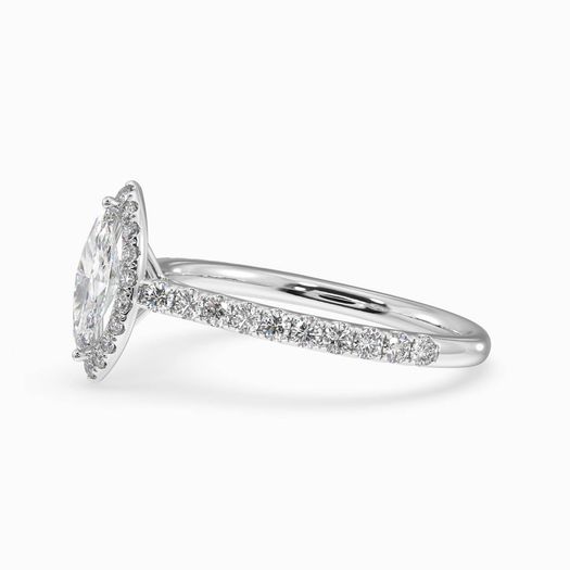 1ct D VVS1 Marquise Halo Pave Engagement Ring Nora