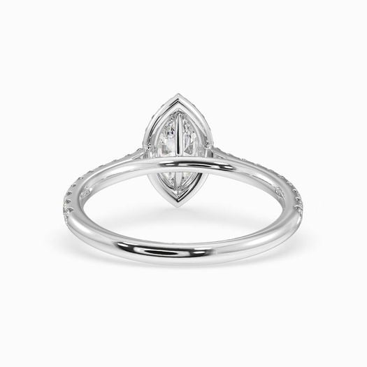 1ct D VVS1 Marquise Halo Pave Engagement Ring Nora