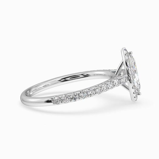 1ct D VVS1 Marquise Halo Pave Engagement Ring Nora