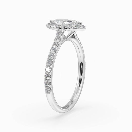1ct D VVS1 Marquise Halo Pave Engagement Ring Nora