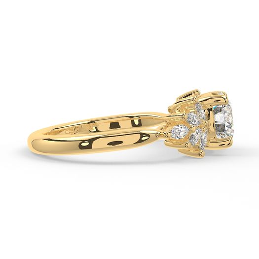1ct D VVS1 Trilogy Round Engagement Ring IGI Certified Isabella