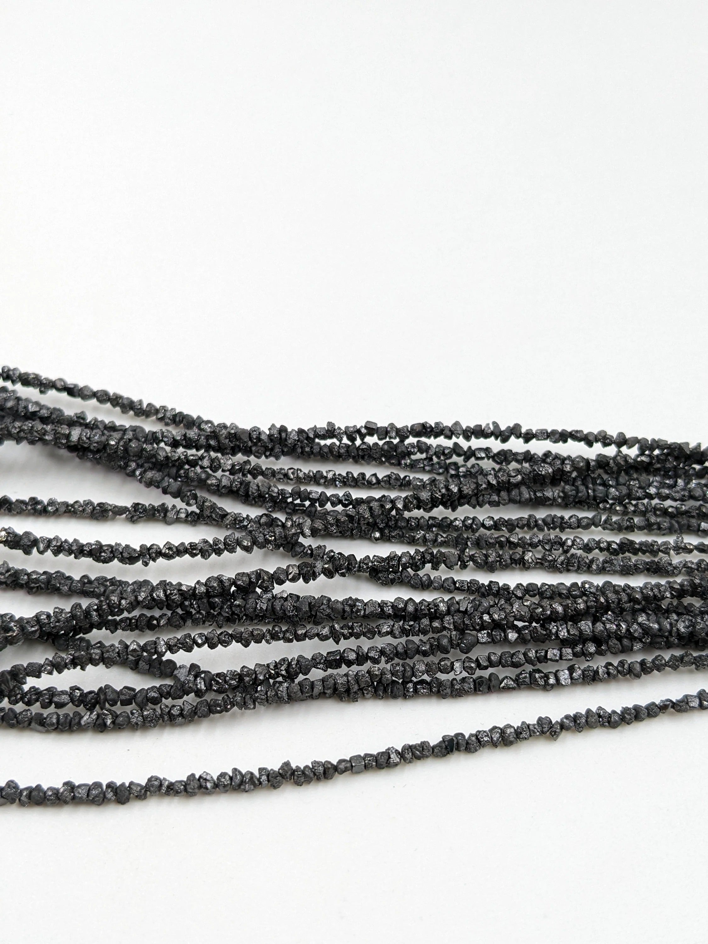 15 inch AAA+ Black Diamond Beads Raw Uncut Diamond Beads 2-3mm