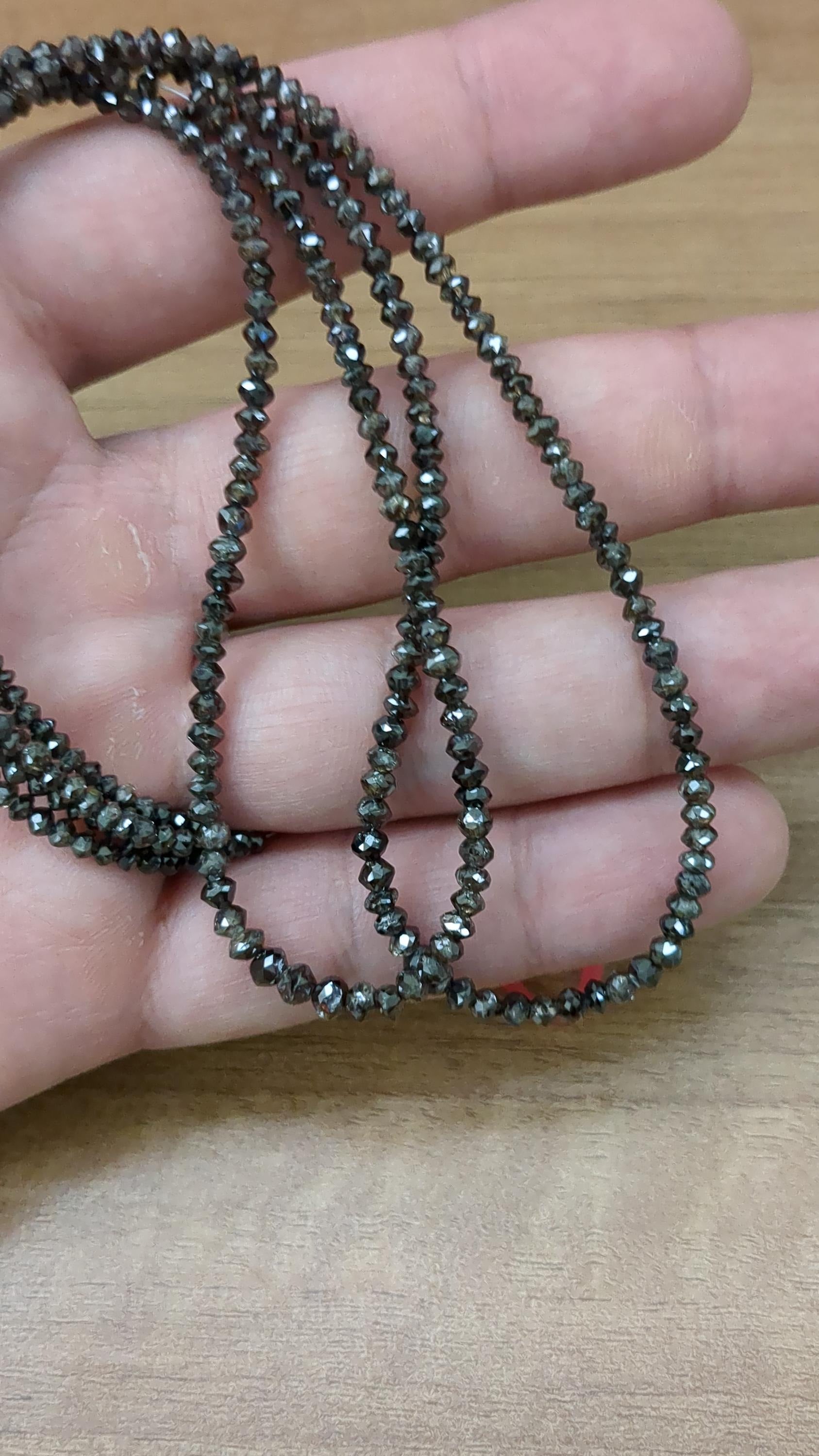 15 Inch Natural Brown Champagne Diamond Beads jewellery making 3mm