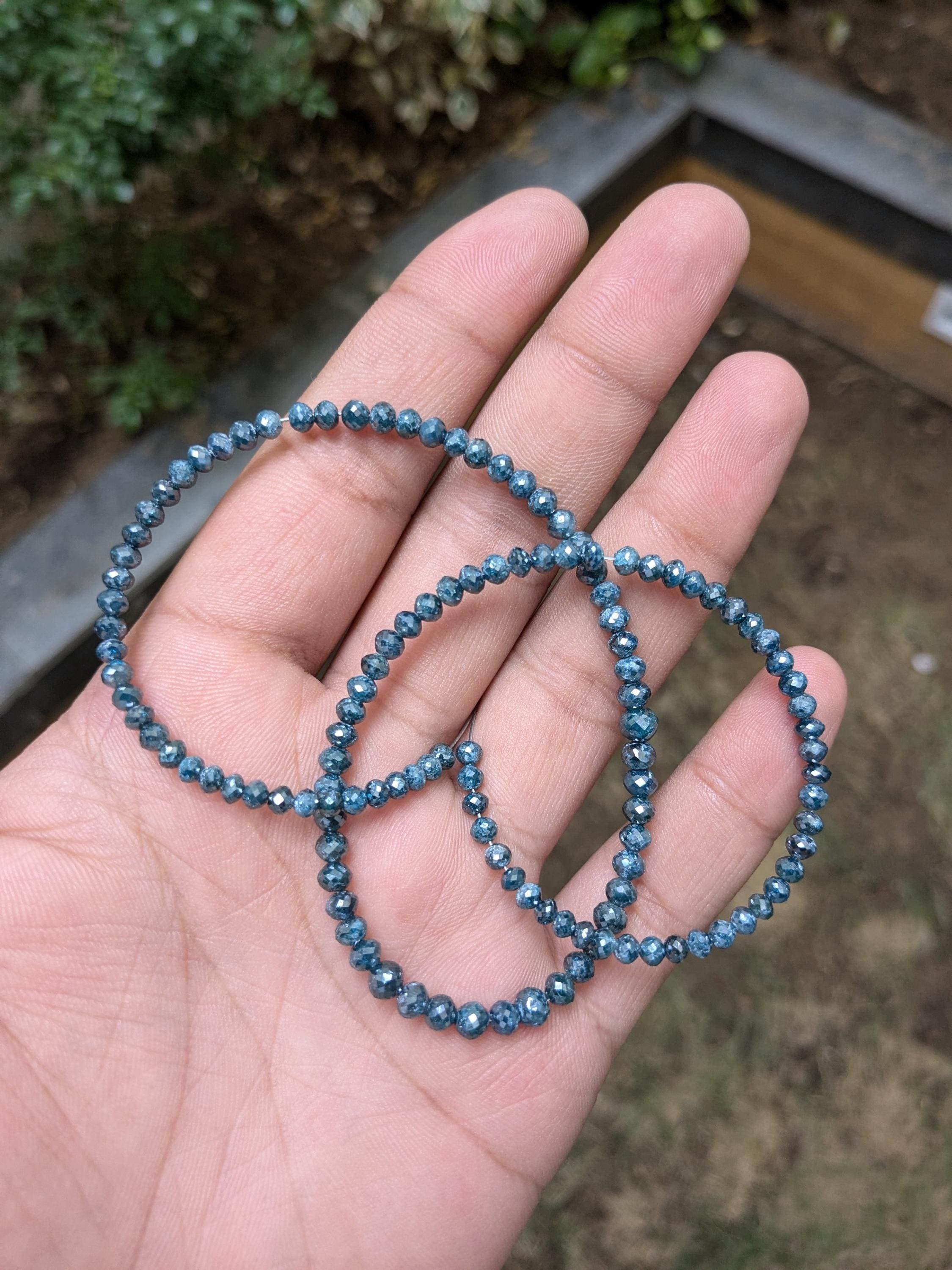 AAA+ Grade Natural Blue Diamond Beads Jewellery making 4mm