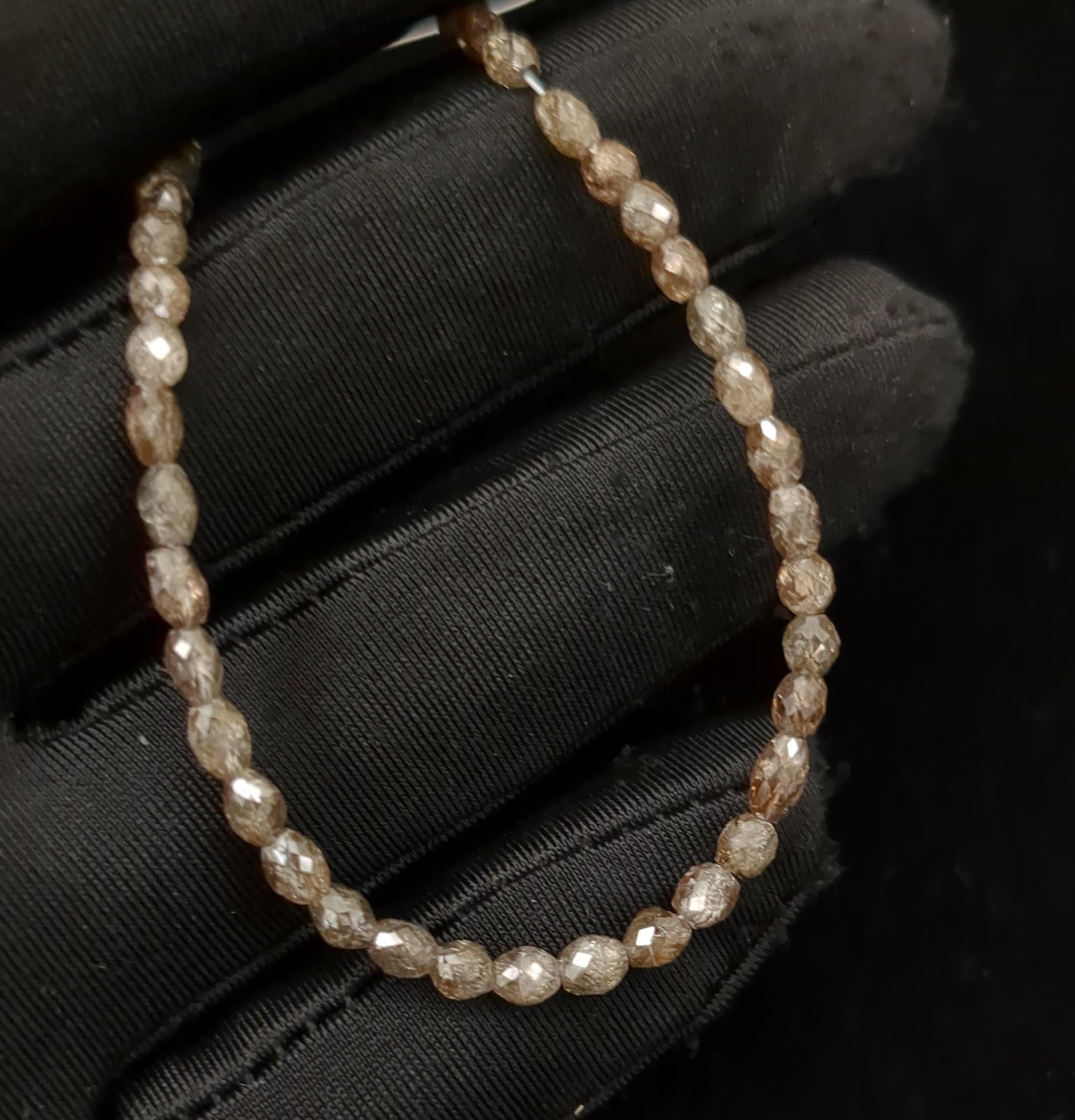 15 Inch Tumble Barrel Shape Faceted Natural Diamond Beads