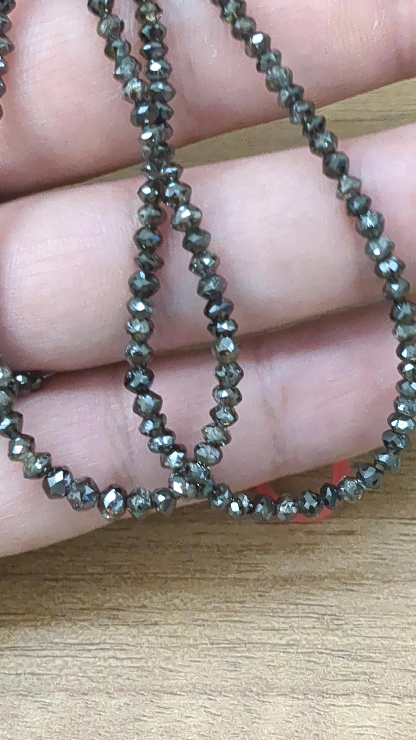 15 Inch Natural Brown Champagne Diamond Beads jewellery making 3mm