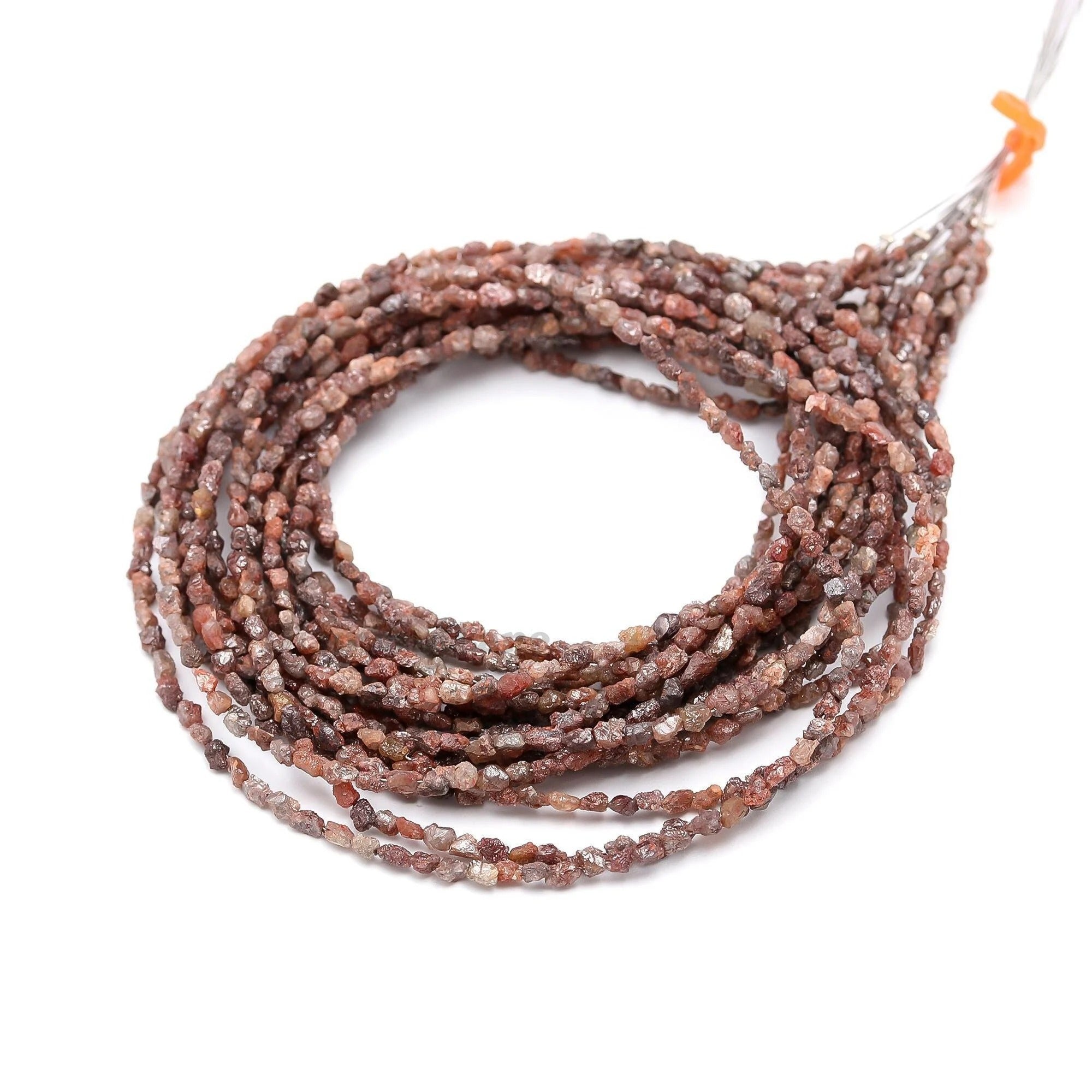 15 Inch Strand Natural Raw Red Rough Diamond Beads 2-3mm