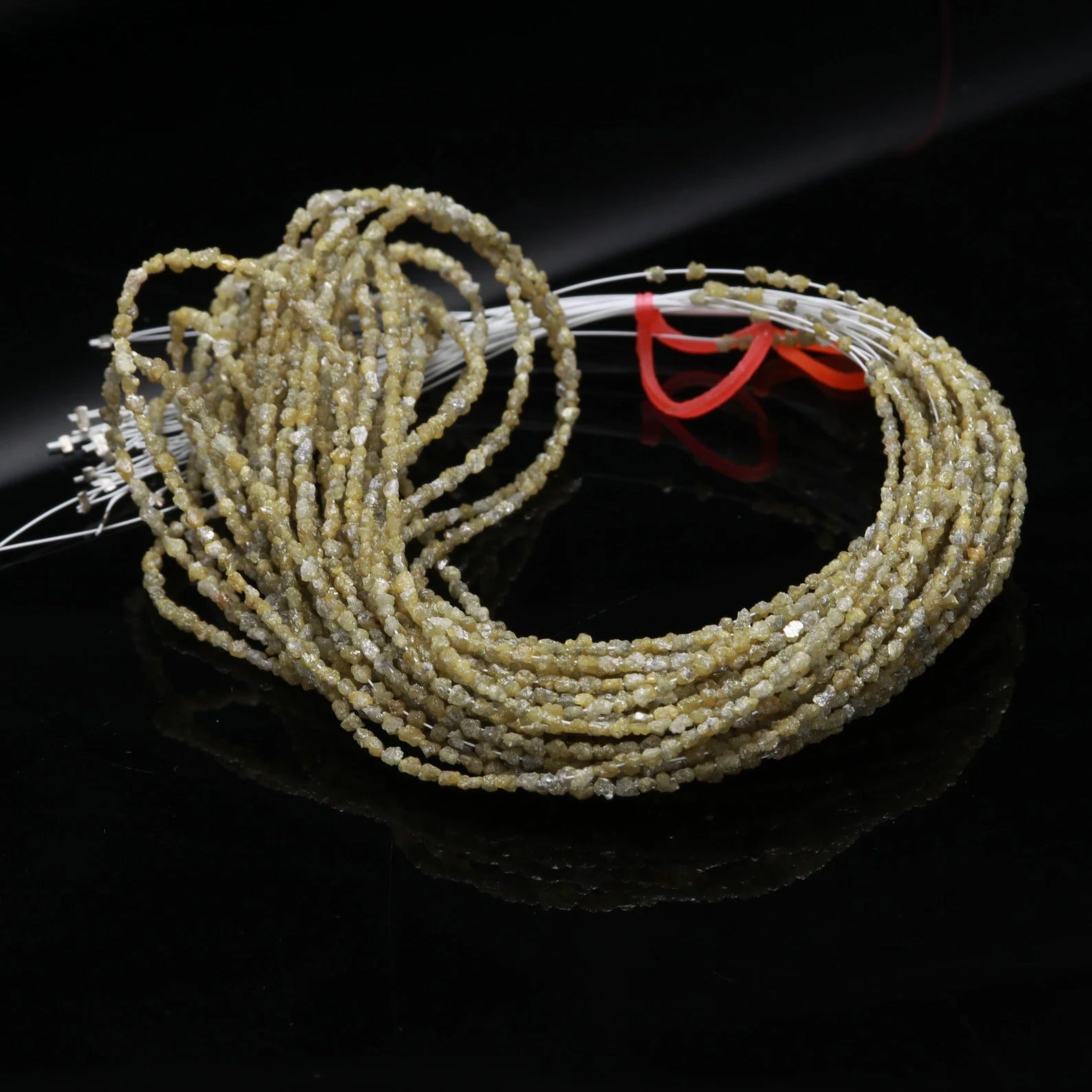 Natural Yellow Rough Diamond Beads Raw Uncut Diamond 2.5-4 mm