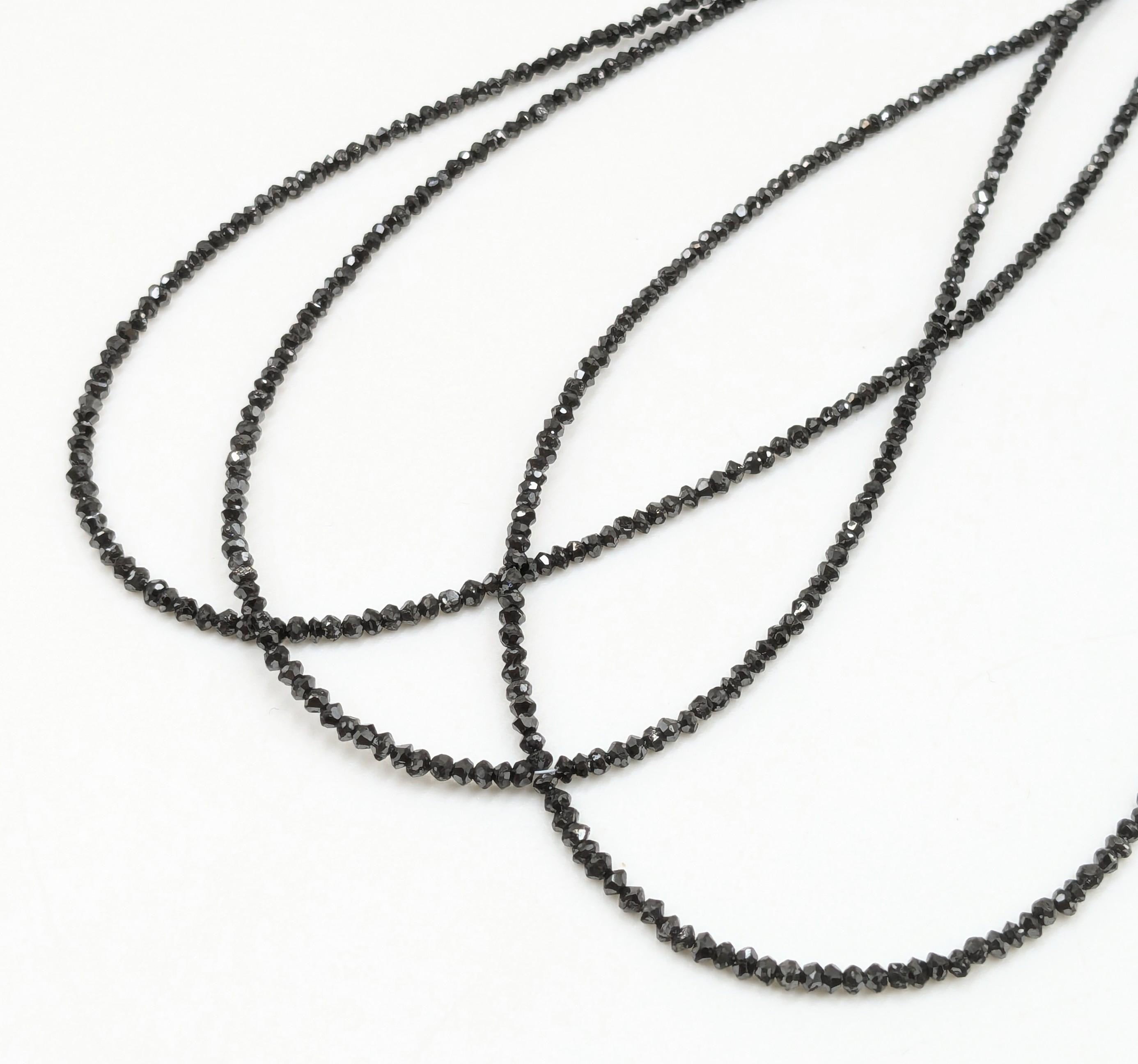 15 inch Faceted Black Diamond Beads AAA+ Quality Rondelle Jewellery 2 mm