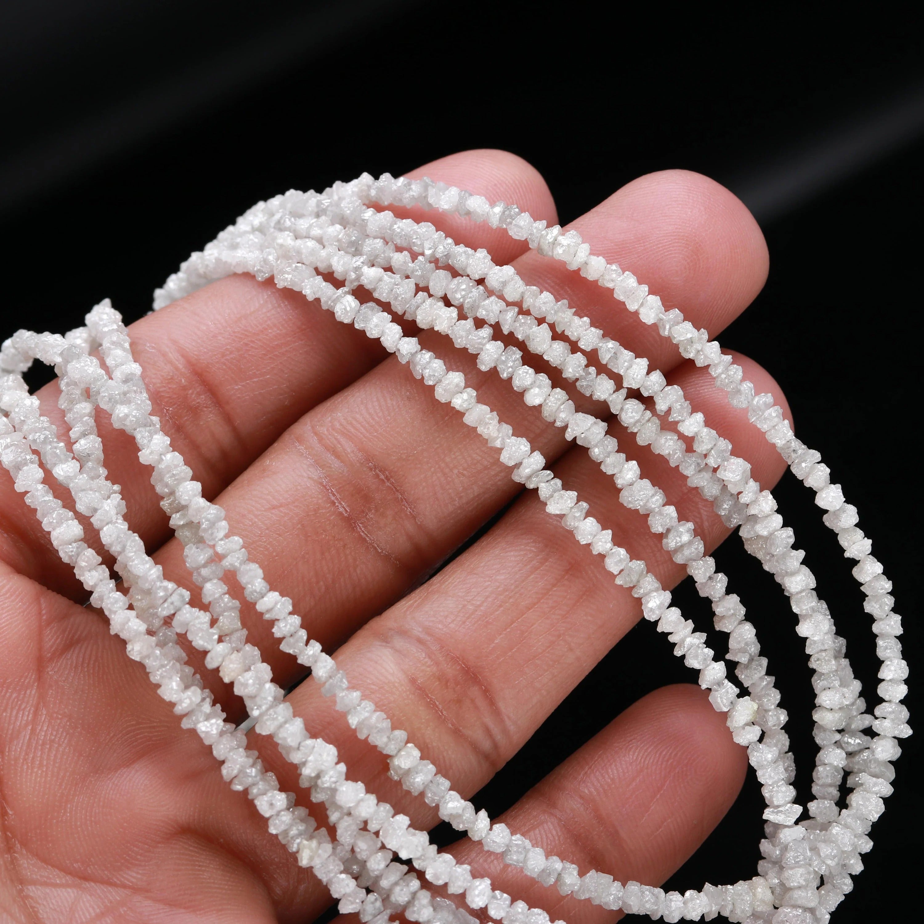 AAA+ Quality Natural Raw White Diamond Rondelle Beads 3-3.5 mm
