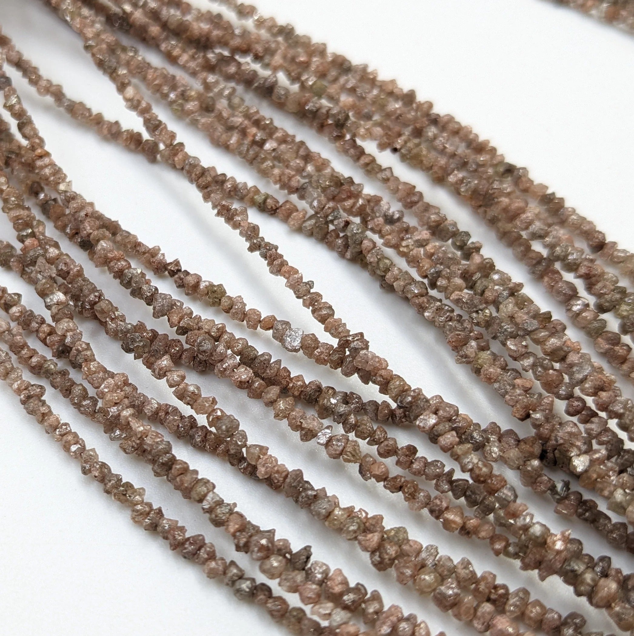 Natural Red Rough Diamond Bead Strand (2-3 mm, 14 inch)