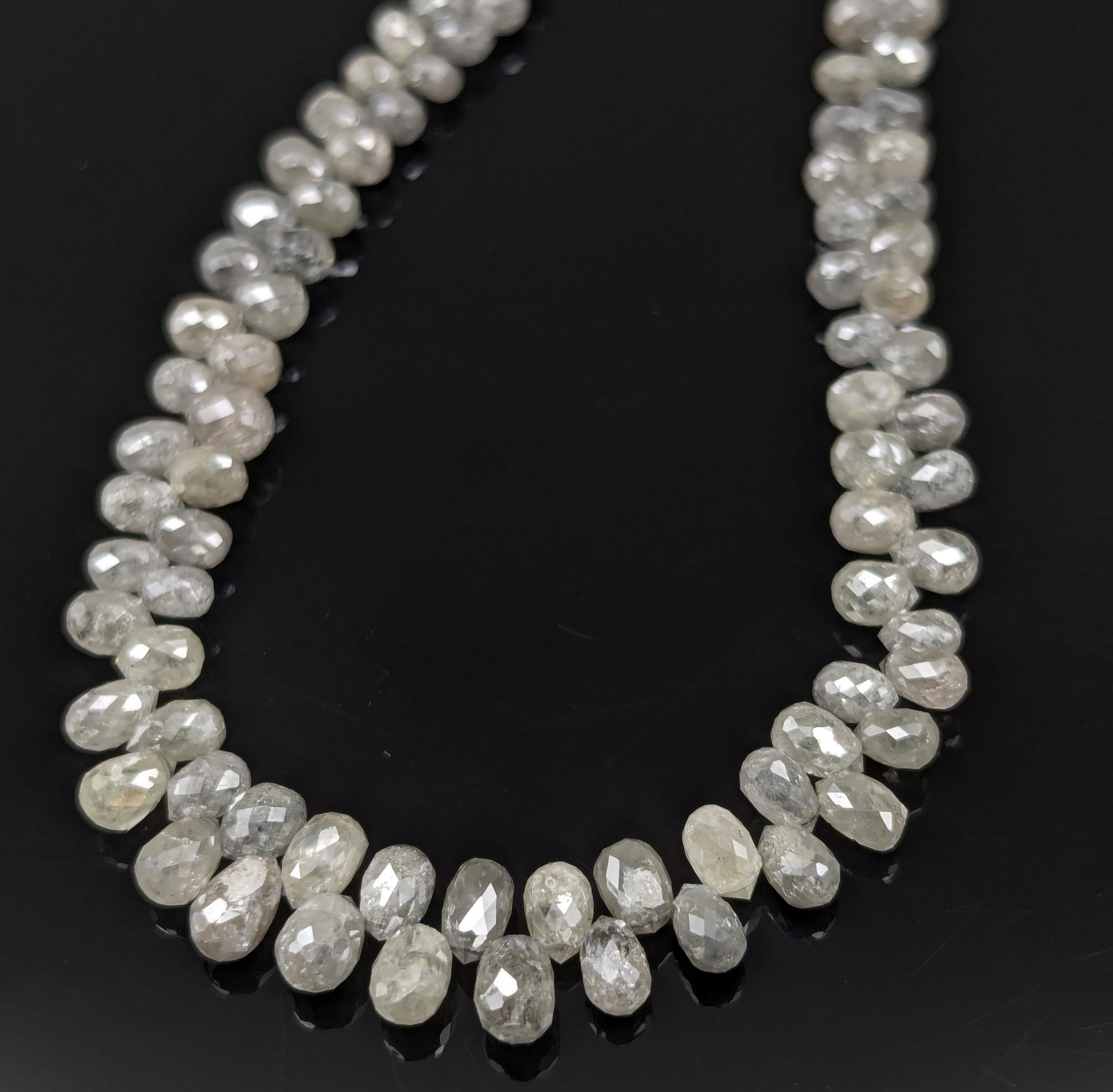 AAA+ Faceted Teardrop Briolette Natural White Diamond Beads 2.5-4 mm