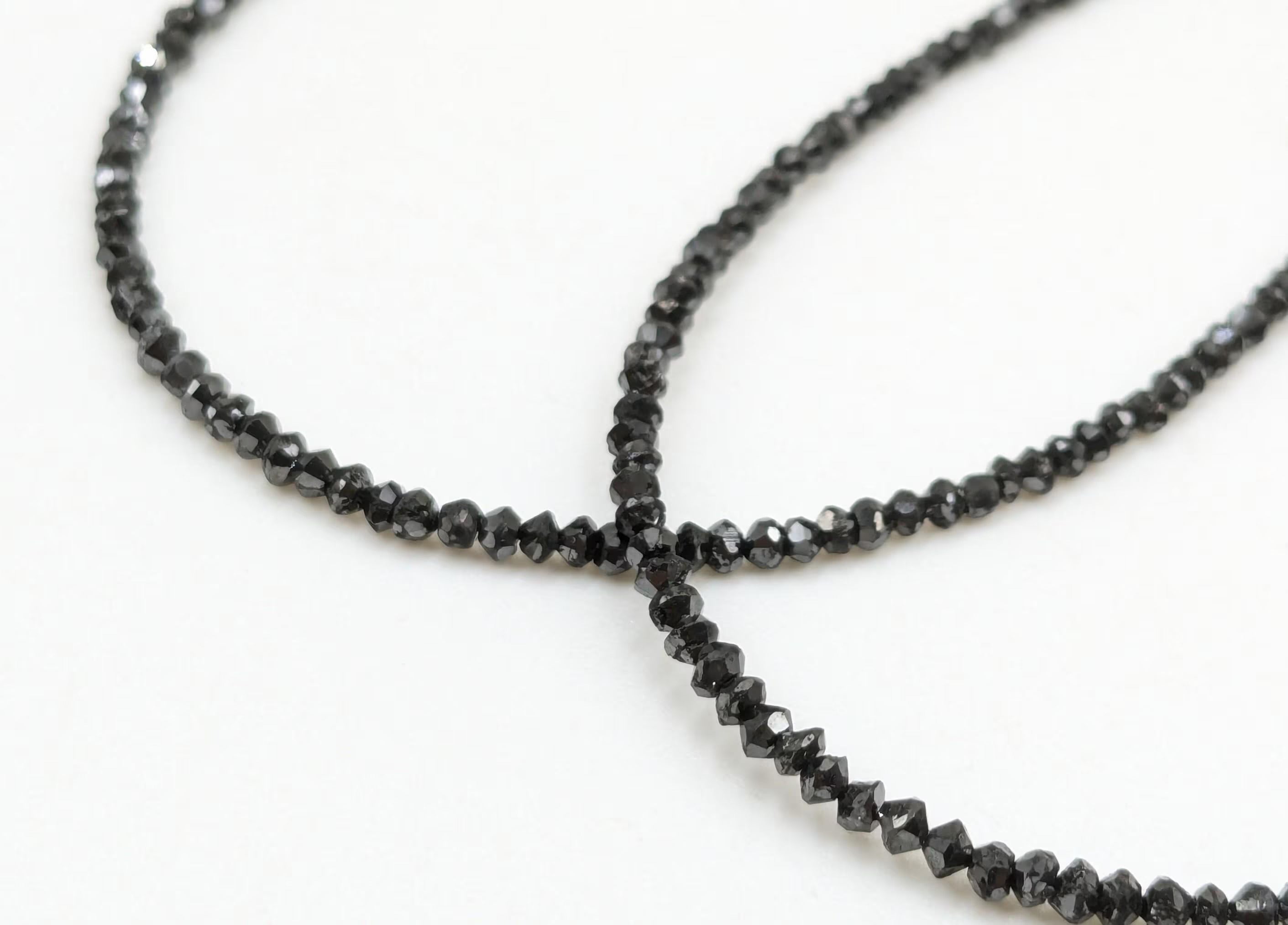 15 inch Faceted Black Diamond Beads AAA+ Quality Rondelle Jewellery 2 mm
