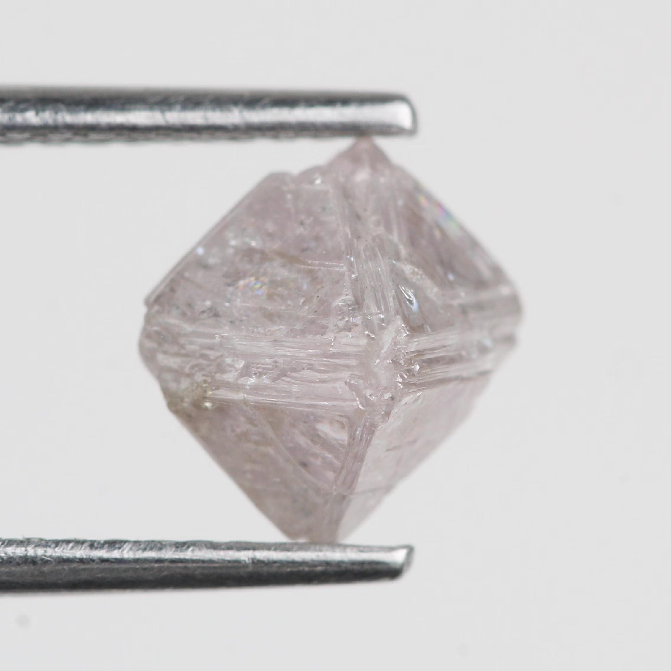 2.49 Carat Natural Octahedron Light Purple Pink Rough Diamond 6.7 MM