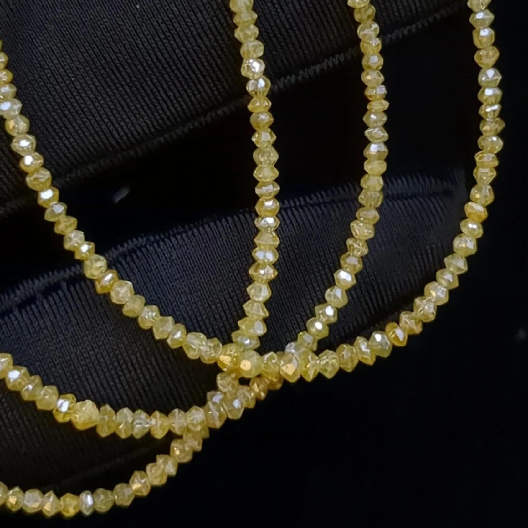 15 inch Strand Rondelle Faceted Yellow Diamond Beads 1.8 - 2.4 mm