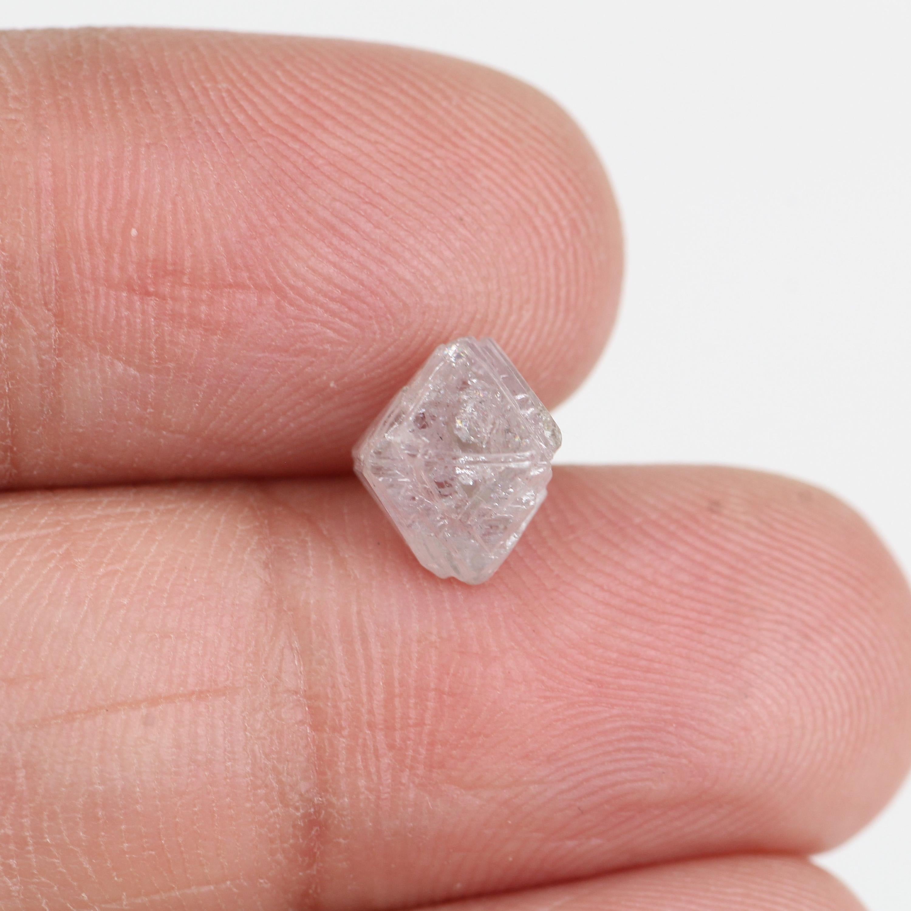 2.49 Carat Natural Octahedron Light Purple Pink Rough Diamond 6.7 MM