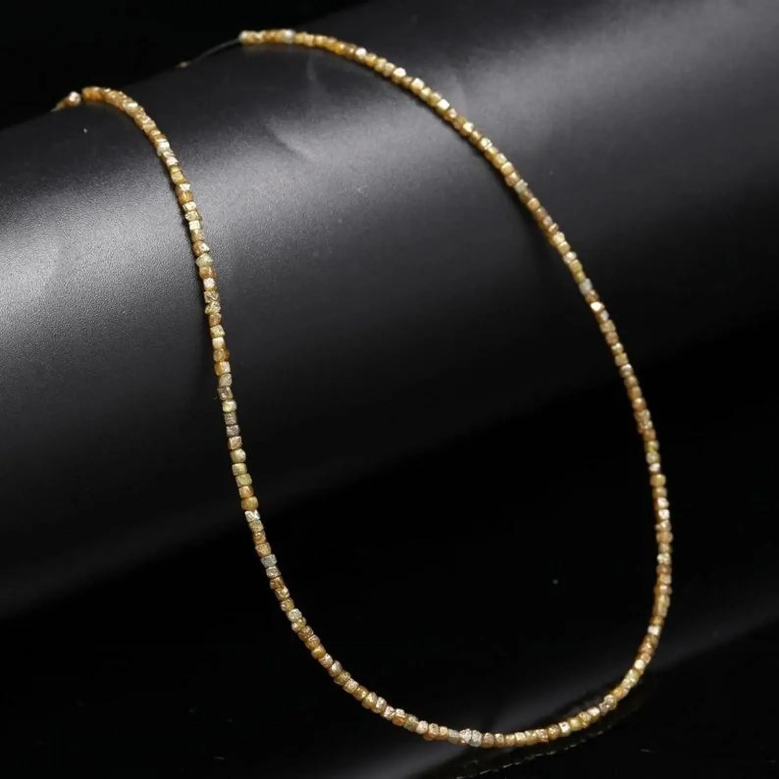 AAA+ Dark Yellow Diamond Cube Beads Raw Rough Diamonds 1.5-2.5mm