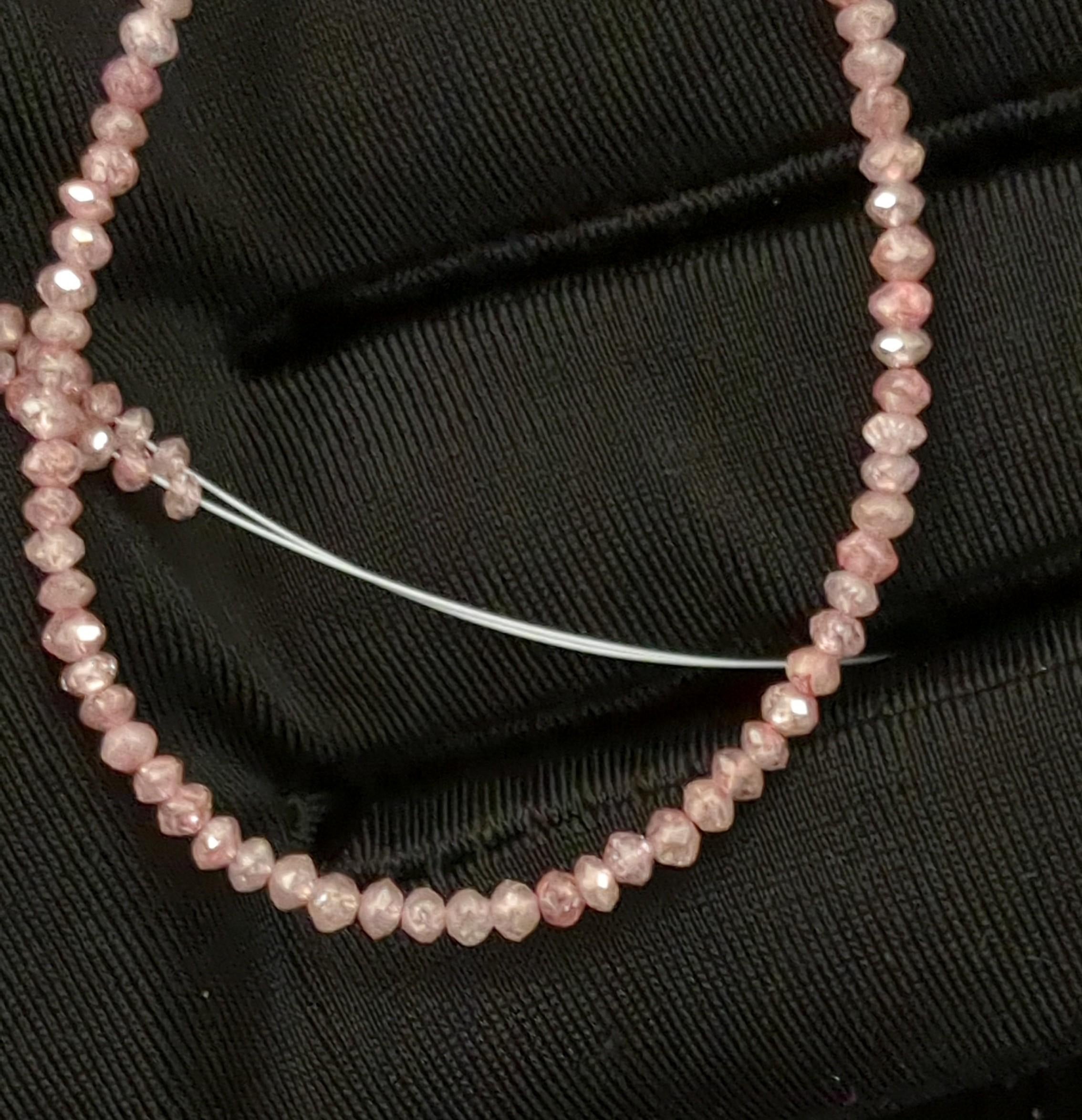 AAA+ Grade Faceted Pink Diamond Beads Handmade Jewellery Making 1.9 - 2.4 mm