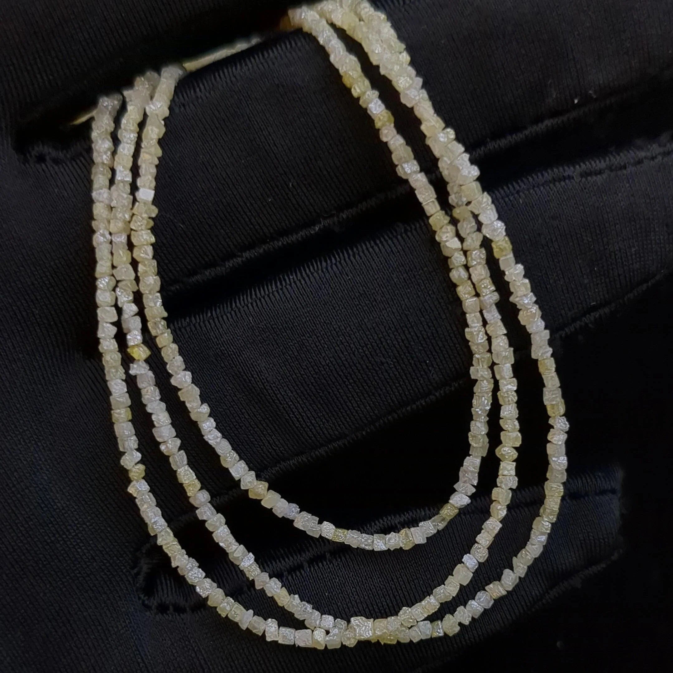 Raw Light Yellow Diamond Cube Beads Uncut Fancy Shape Beads 1.5-2 mm