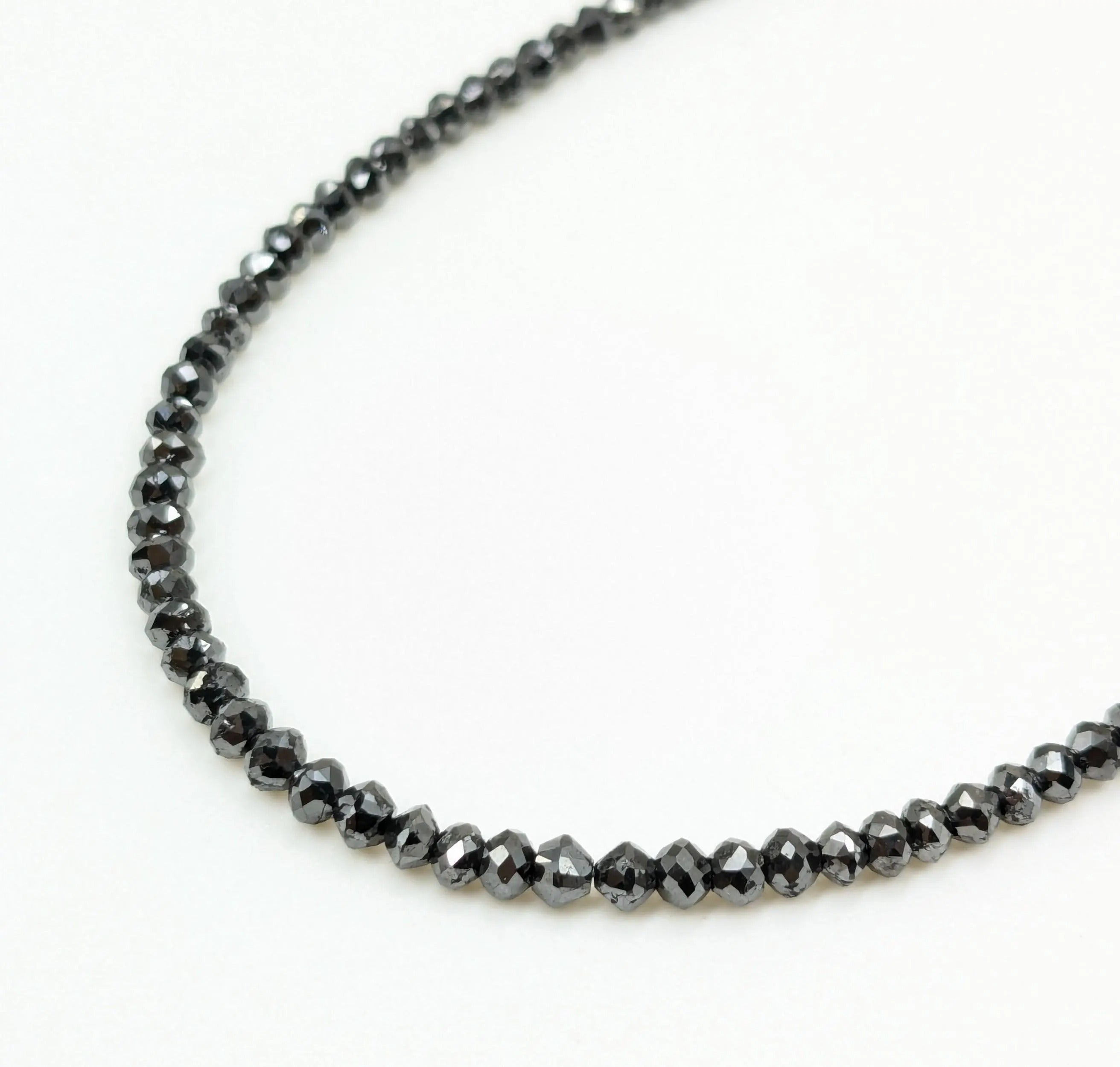 AAA Faceted Black Beads Diamond Rondelle Fancy Beads 2-3 mm