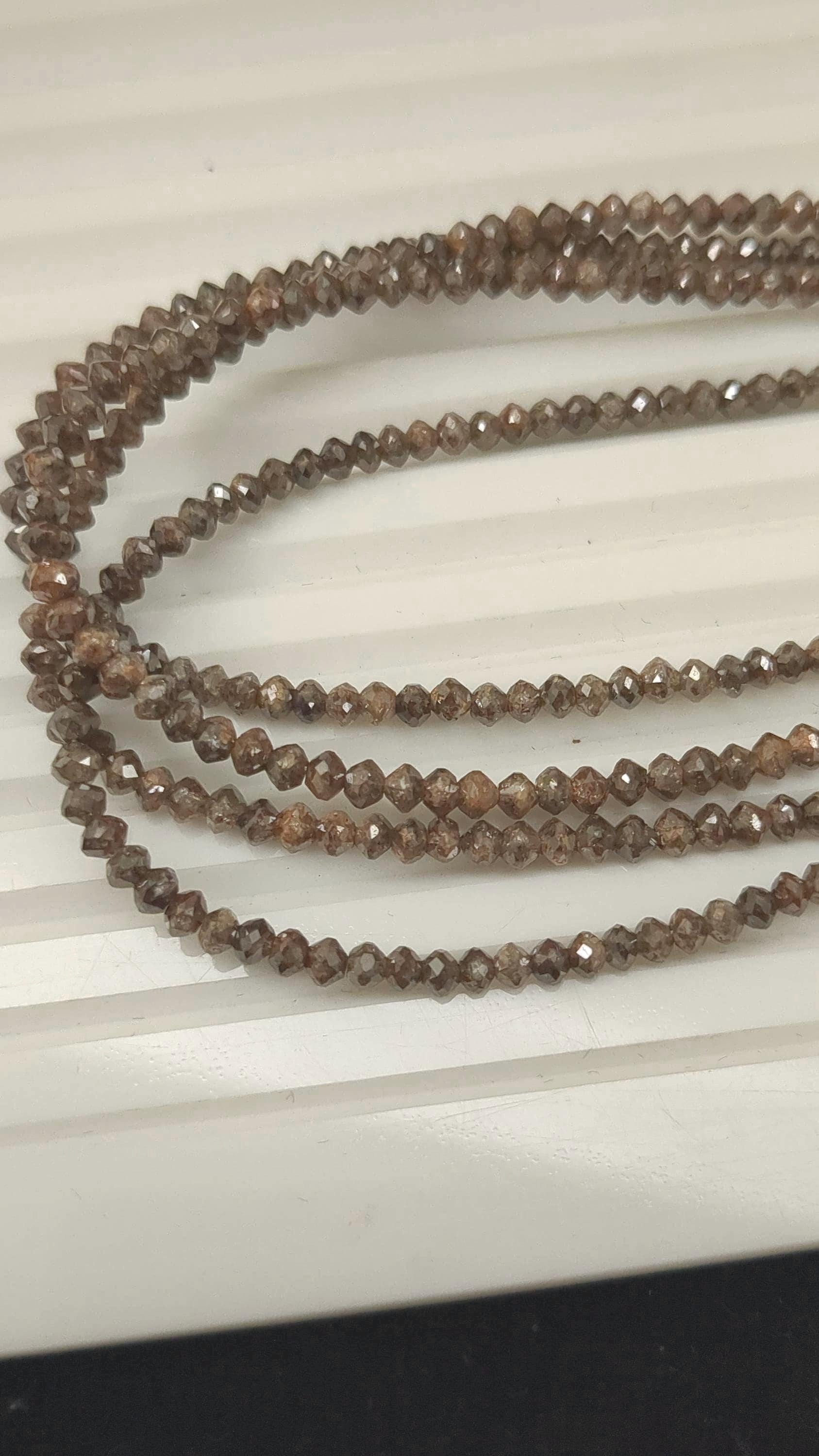 15 inch Strand Red Champagne Diamond Beads Natural Faceted Beads