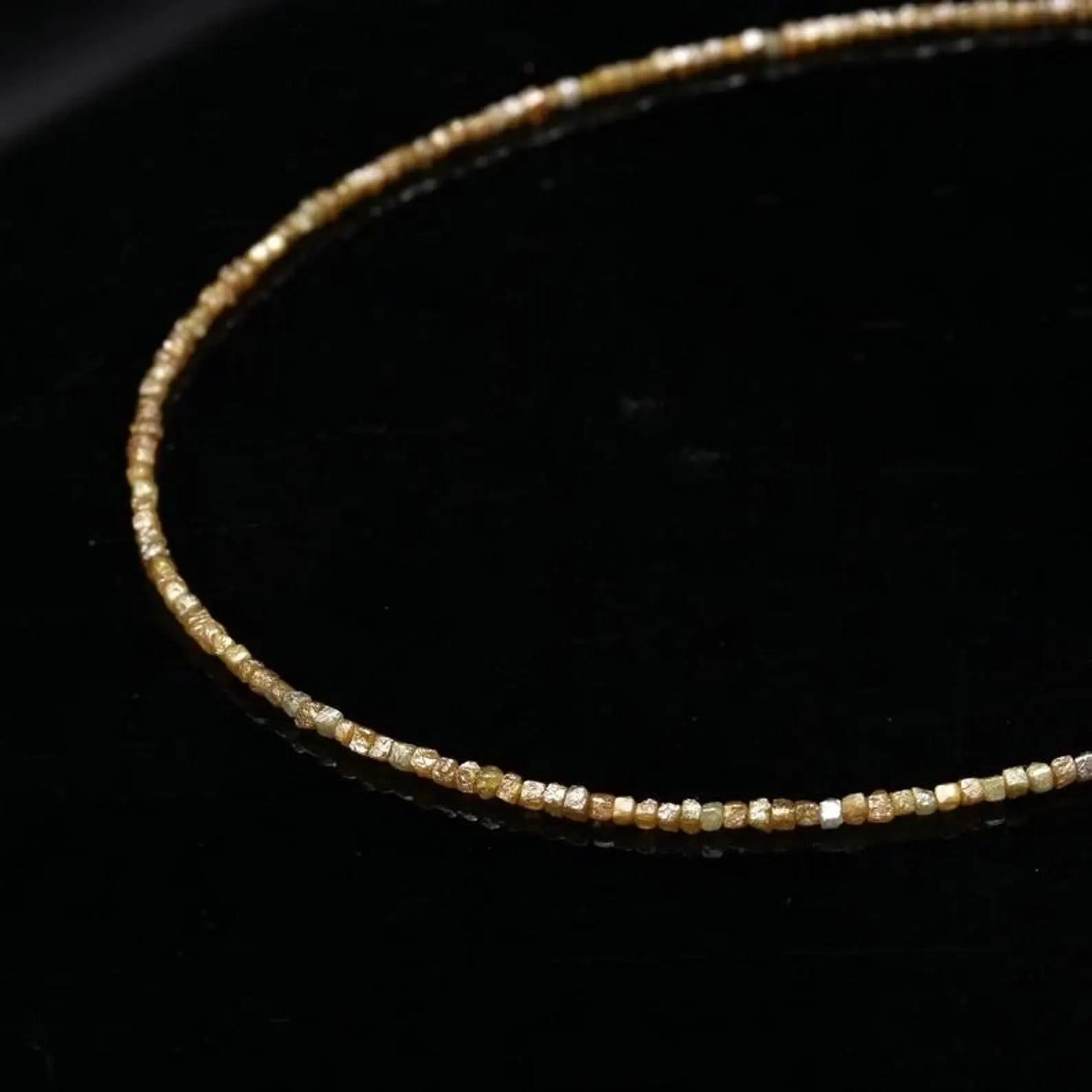 AAA+ Dark Yellow Diamond Cube Beads Raw Rough Diamonds 1.5-2.5mm