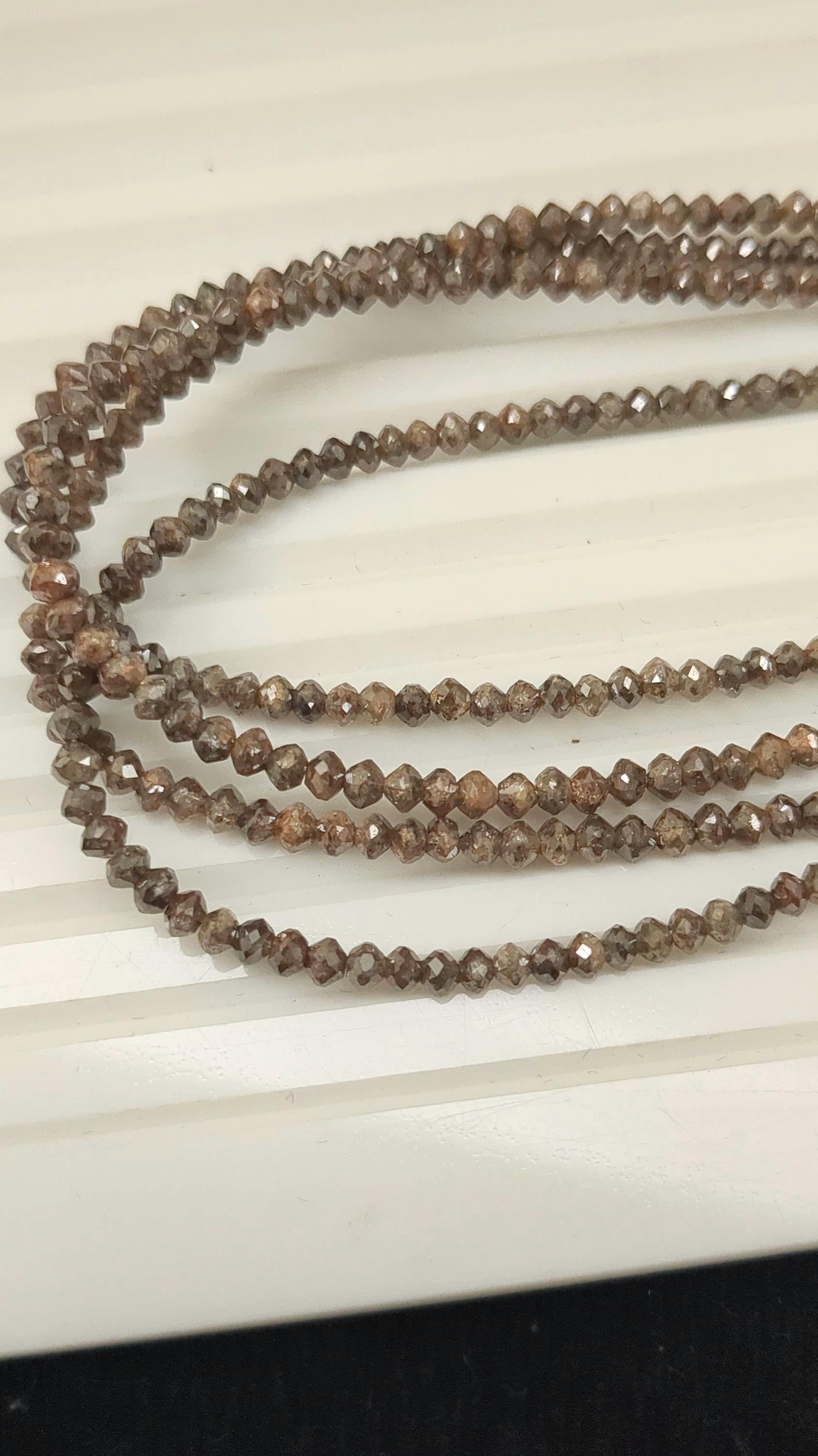 15 inch Strand Red Champagne Diamond Beads Natural Faceted Beads