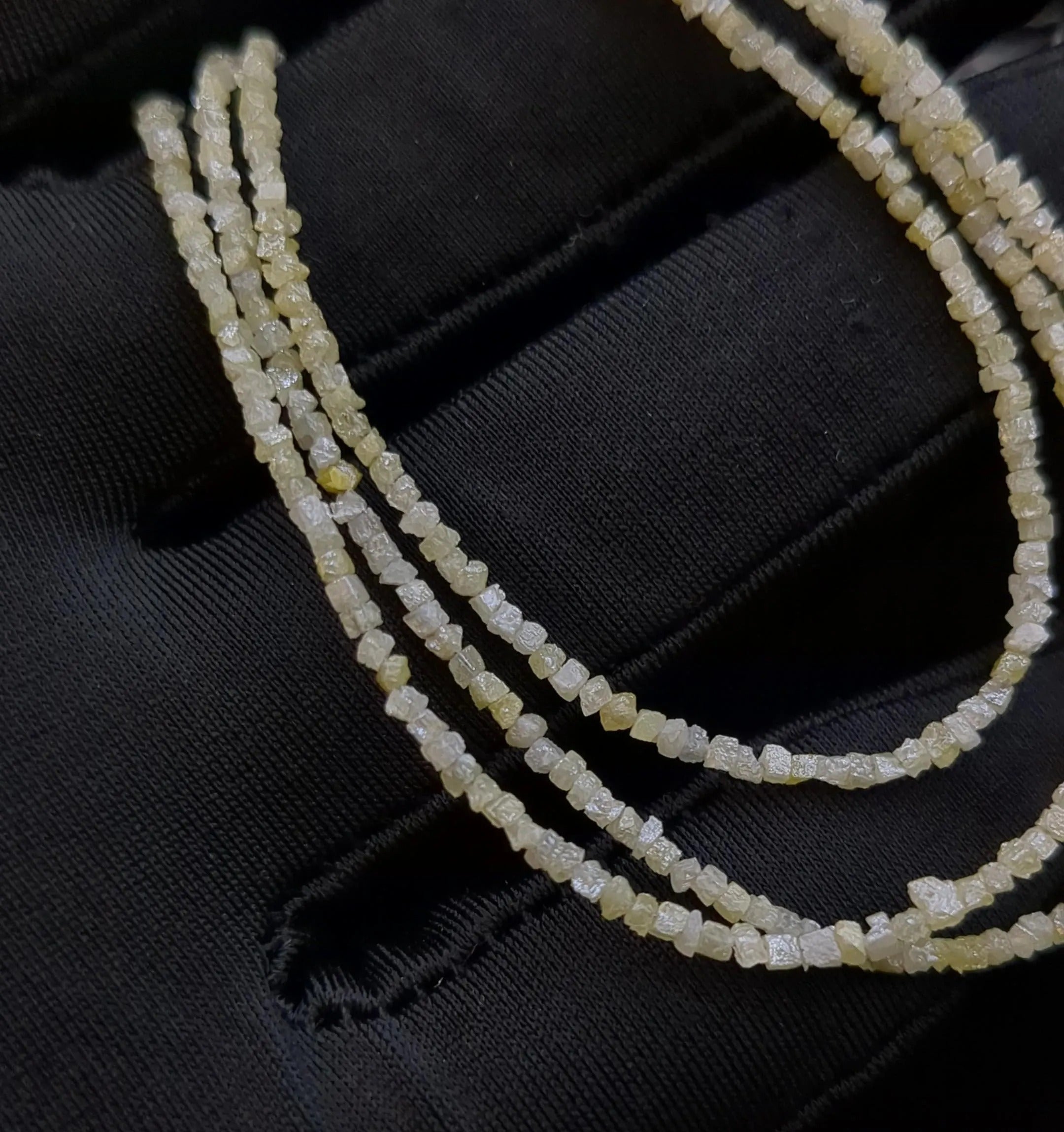 Raw Light Yellow Diamond Cube Beads Uncut Fancy Shape Beads 1.5-2 mm